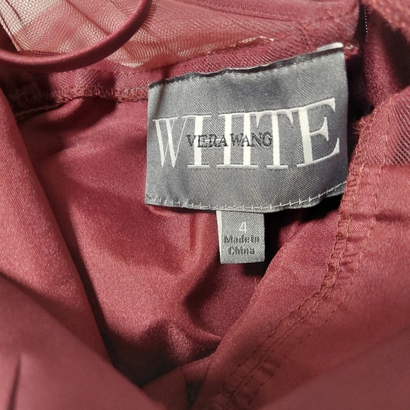 White by Vera Wang Wine V-Neck Maxi Dress with Side Slit - Picture 11 of 11